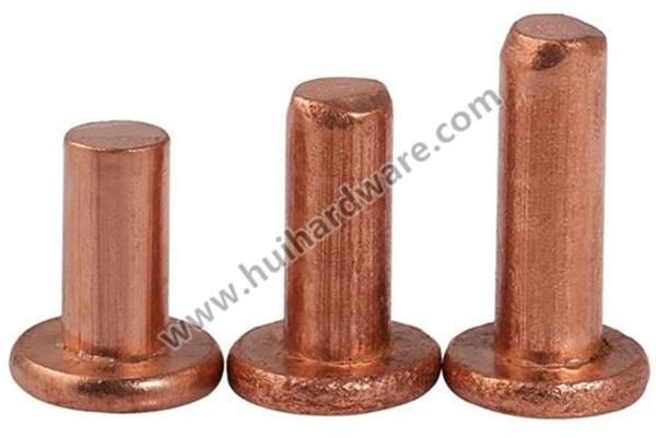 Copper Flat Head Solid Rivets Fasteners Supplier