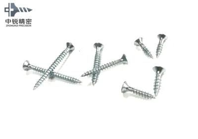 Pozidriv Flat Head Chipboard Screw Double Csk Flat Full Thread C1022 Harden White Zinc Plated 3X12mm Chipboard Screw