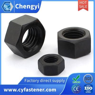 China Wholesale DIN934 DIN6923 Grade 8.8 10.9 12.9 High Strength Black Hex Nuts