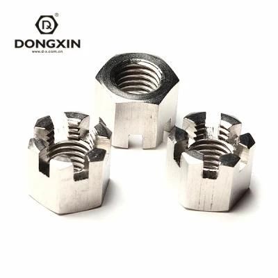 M4-M30 Stainless Steel Bolt and Nut Fastener SS304 SS316 Castle Nut Hexagon Slotted Nut
