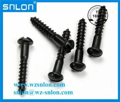 Round Head Wood Screws with Slotted Black Oxid