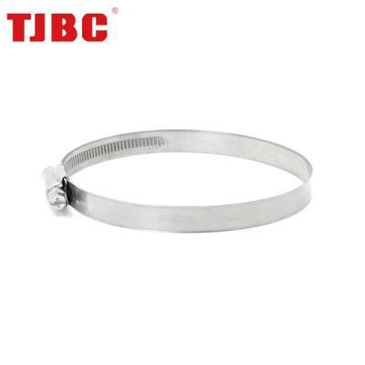 DIN3017 Adjustable Non-Perforated Germany Type Tube Clip, Worm Drive Iron Hose Clamp, 60-80mm