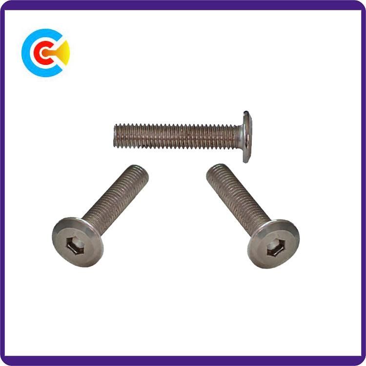 DIN/ANSI/BS/JIS Carbon-Steel/Stainless-Steel 4.8/8.8/10.9 Galvanized Hexagon Flat Head Screw for Machinery/Industry