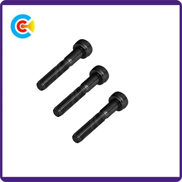 Black Zinc Carbon Steel M12 Hexagon Knurled Cheese/Cylindrical Head Screw