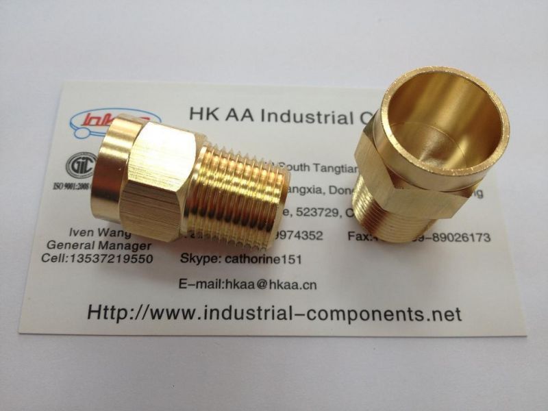 High Precision CNC Machining Brass Threaded Straight Hydraulic Elbow Pipe Fitting