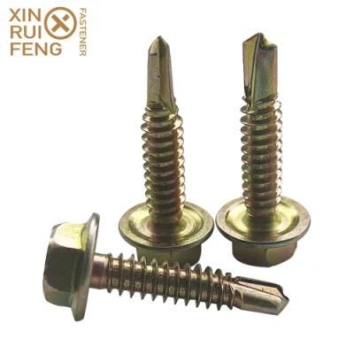 3.5X13mm Hexagonal Head Screws Yellow Zinc Self Drilling Screw