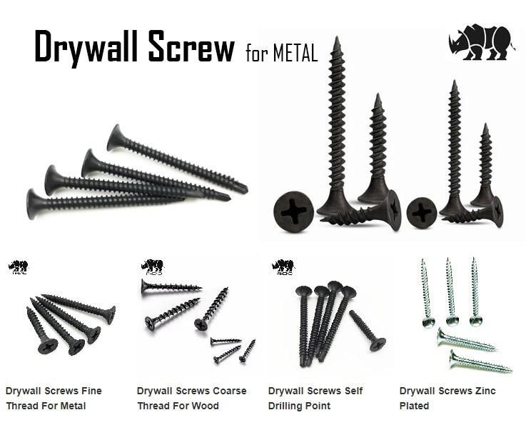 High Performance Black Phosphate Gypsum Board Self Tapping Drywall Screws for Wood
