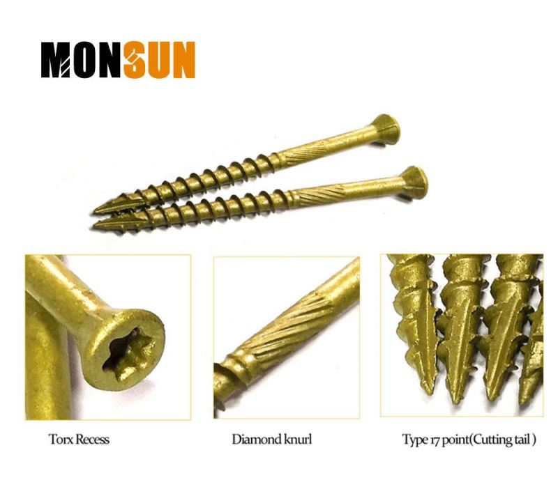 Torx Drive Wood Construction Screw Trim Head Type17 Point Terrace Screw
