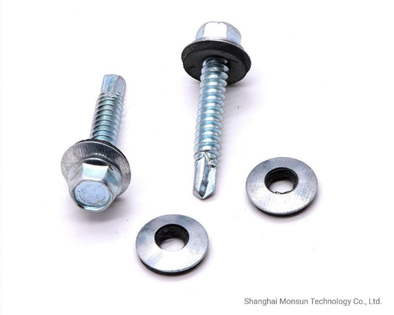 Hexagon Head Self-Tapping Sharp/Drilling Point Roofing Screws with Washer