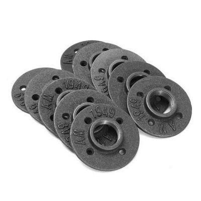 3/4 Black Malleable Iron Floor Flange Pipe Fittings, Perfect for Industrial Pipe Furniture and DIY Decor