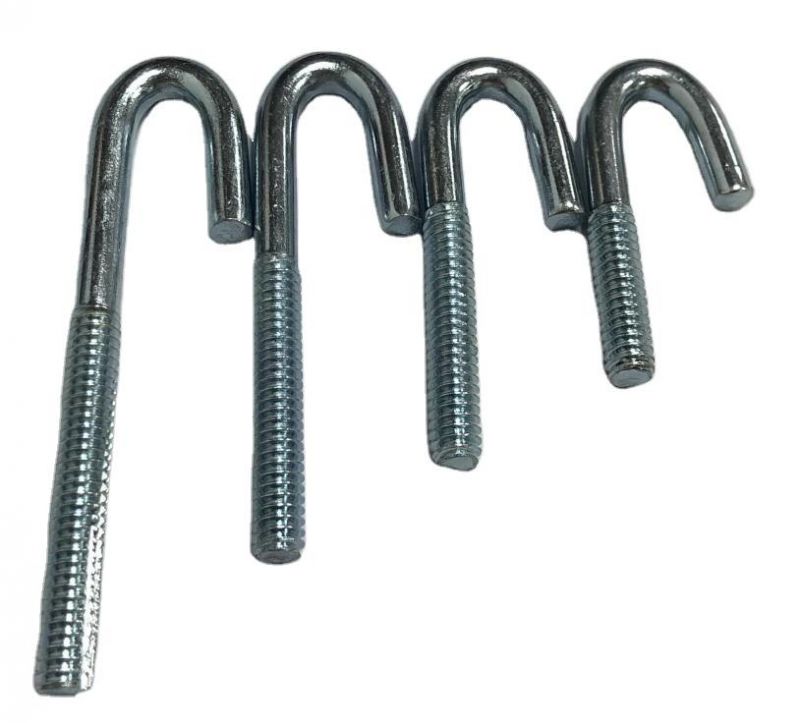 L J Type Anchor Bolt, Cane L Shape Anchor Bolt Carbon Steel Zinc Plated Galvanized
