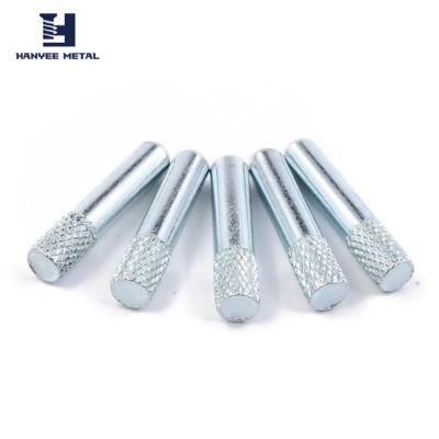 Zinc Plated Knurl and Chamfer Solid Stud Dowel Pin