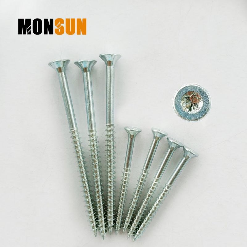 Blue White Zinc Torx Drive Csk Head Wood Thread Screw