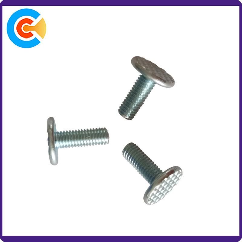 DIN/JIS/GB/Unc/Swb Carbon Steel Galvanized M5 Round Head Embossing Screw