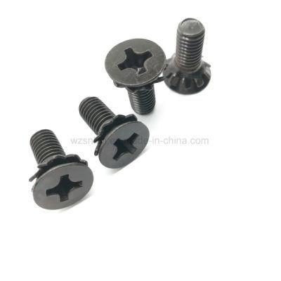 DIN965 Cross Recessed Flat Head External Tooth Lock Washer Sems Screw
