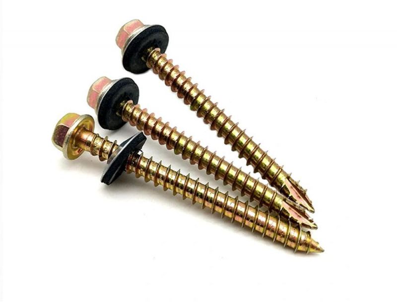 Steel Hex Head Self Tapping Screws with Rubber Washer for Sheet Metal