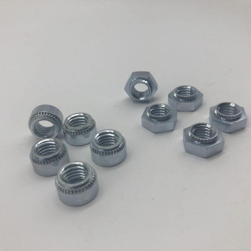 Hex Press Nut Trivalent Zinc Plating Straigjt Knurling M8-2