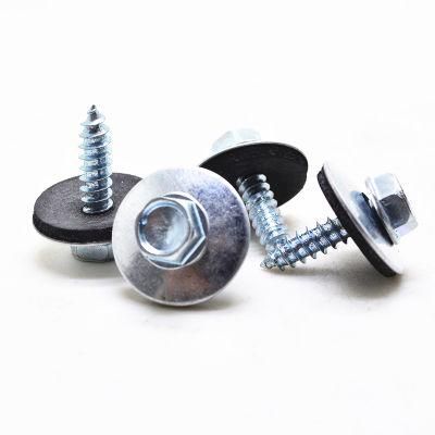 Blue Galvanized EPDM Washer with Flange Head Self Tapping Screw