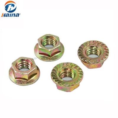 DIN6923 Color Zinc Plainted Hex Flange Nut with Knurled