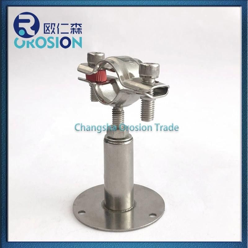 Stainless Steel Food Grade Pipe Holder Pipe Fitting with Plate