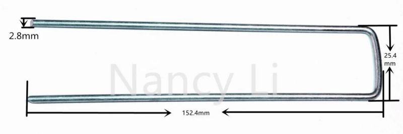6" E. G/H. D. G/Black/Polished Garden Ground SOD Staples U Pegs U Shape Pins U Stakes