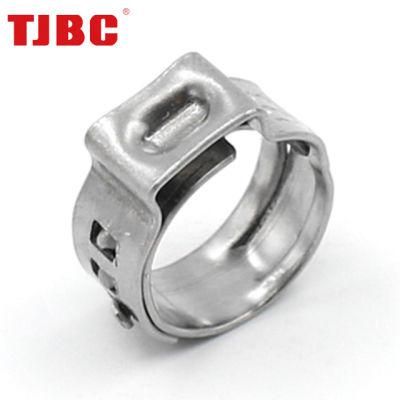 304ss Stainless Steel Pipe Tubing Clamp Single Ear Round Ring Safety Stepless Hydraulic Air Hose Clamp, Spring Hose Clips, 6.0-7.0mm