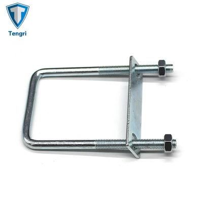 Blue White Zinc Plated U Bolt Galvanized Steel Pipe Clamps