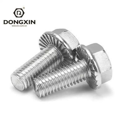 Wholesale Price Standard Zinc Plated Steel 1/4-20 M14 Hex Serrated Hexagon Flange Bolt