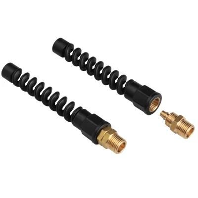 Pneumatic 10*6.5 Coiled Hose Mpt 1/4 Swivel Fittings with Strain Relief