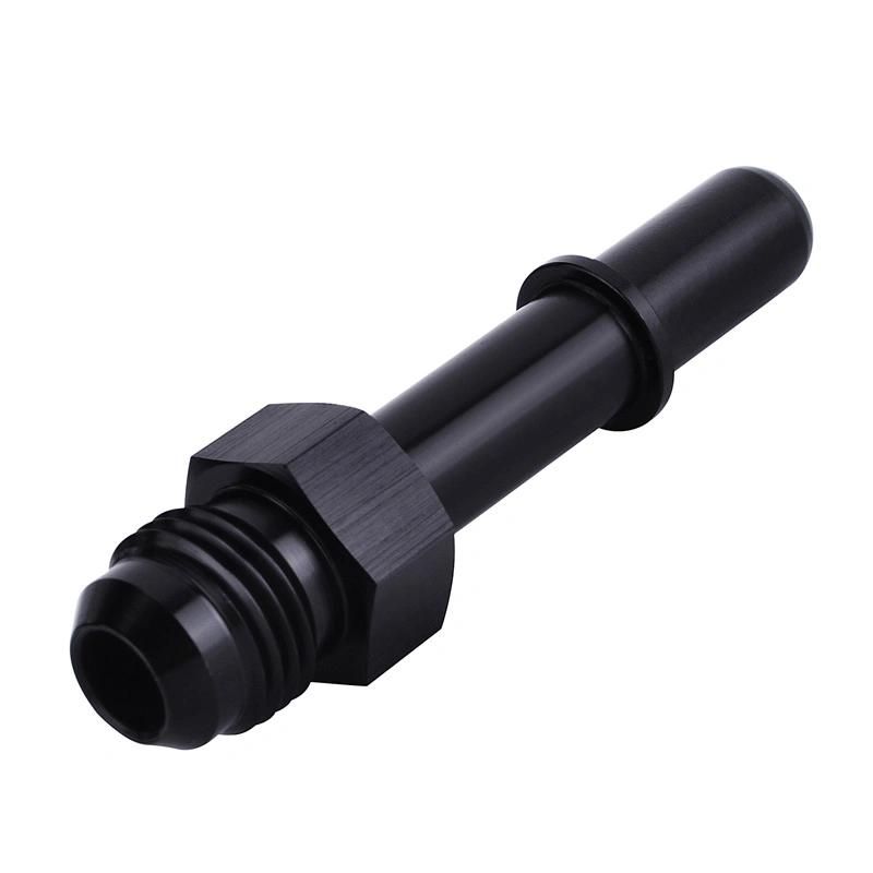 Premium Straight Black An6 Fuel Adapter Fitting to 3/8 Quick Connect Adapter Fitting