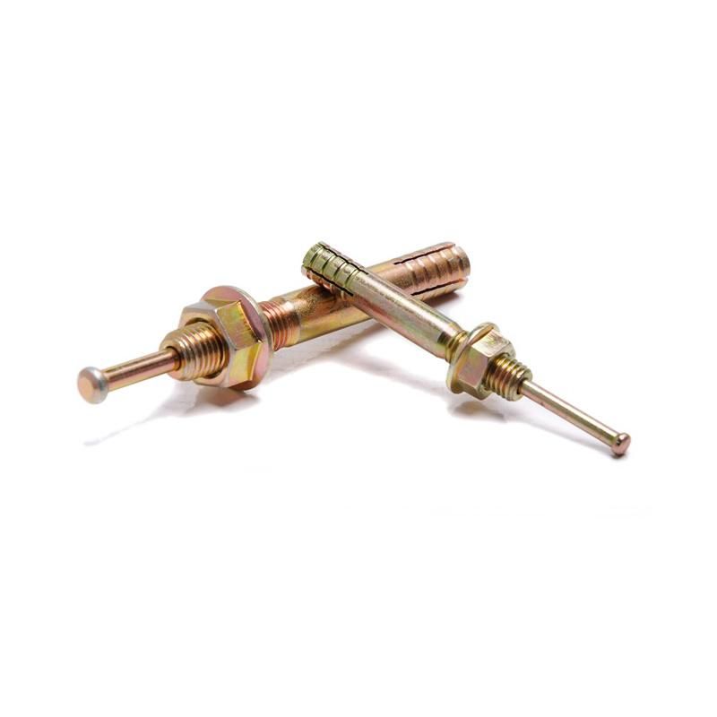 Drive Hit Pin Anchor Bolt with Outer Sleeve Hex Nut Washer Yellow Zinc Galvanize Steel for Concrete Wall