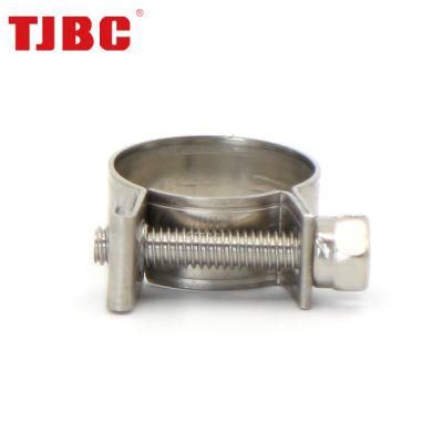 Heavy Duty Bolt and Nut Fuel Stainless Steel Mini Clamp with 9mm Bandwidth, 20-22mm