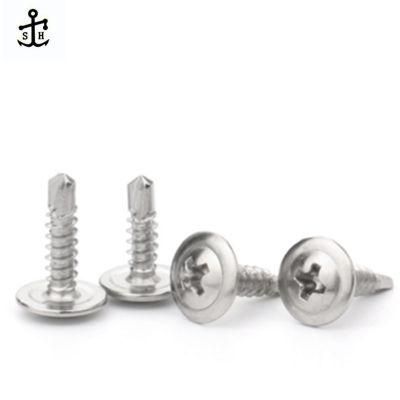 Galvanized Carbon Steel Zinc Plated M4.2 Round Wafer Phillips Truss Head Self Drilling Screws