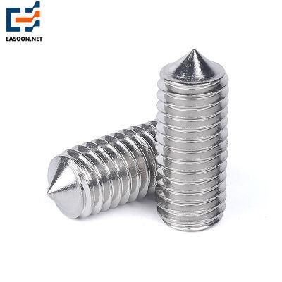 Stainless Steel Hex Socket Set Screw High Quality ISO 4026 DIN 913 Cone Point Set Screw Class 4.8 8.8 10.9 12.9 Black Grub Screw