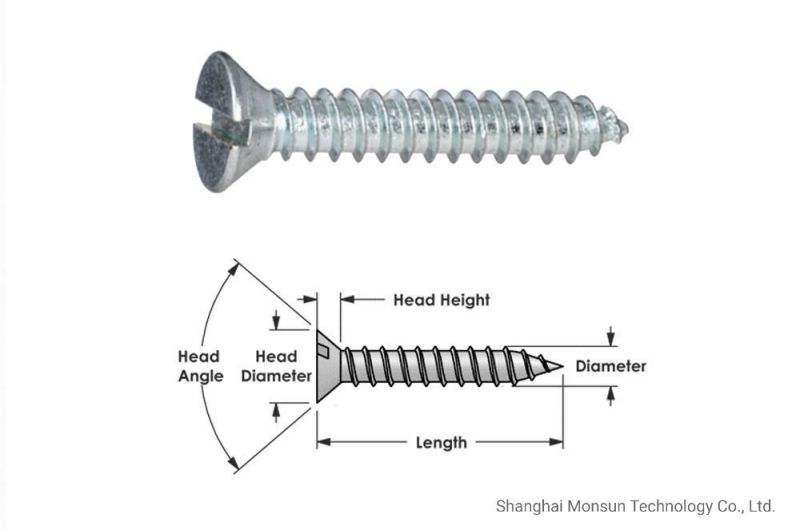 Type C /Type Ab Slotted Flat Countersunk Head Self Tapping Screws