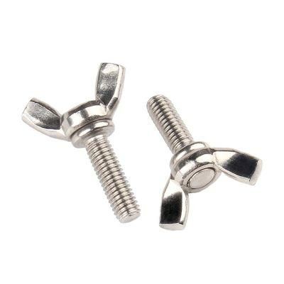 OEM Stainless Steel 304 316 Thumb Wing DIN316 Male Threaded Butterfly Bolt and Nut Wing Screw