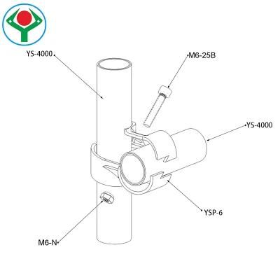 Ysc-6 Intersection Joint Set Universal Joint Couplings for Od 28mm Stainless Steel Pipe Workbench
