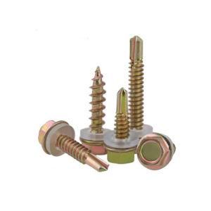 Standard Indented Hex Flange Washer Head EPDM Washer Bsd Thread Self Drilling Screw