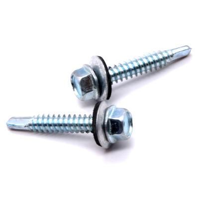 Carbon Steel Hex Self Drilling Screw with Rubber Washer