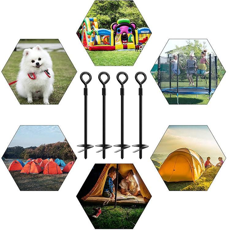 Amazon Heavy Duty Fastener Trampoline Anchors Hexagonal Stake Shaft Earth Ground Anchoring Easily Use Drill Ground Anchors Tent Stakes Dog Tie out Stake