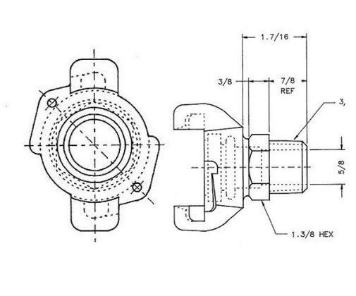 U. S. Type Stainless Steel Air Hose Coupling (Male End)
