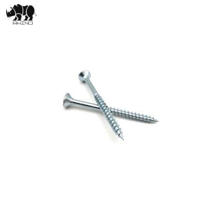 Heavy Raised Oval Head 6 Nibs, Galvanized White Zinc Full / Partial Thread Confirmat Screw