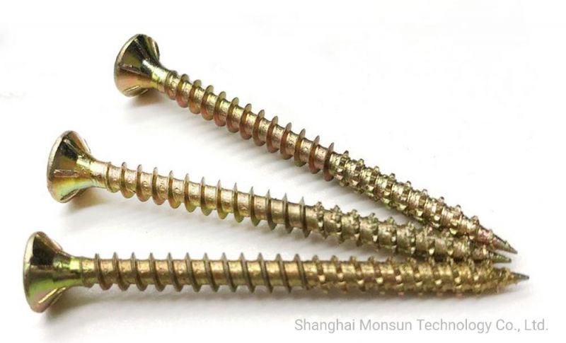 Fully Threaded Single Thread Woodscrew with Serrations