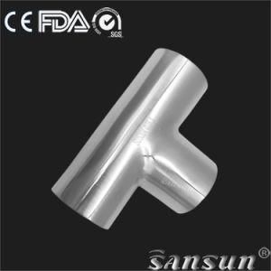 Sanitary Stainless Steel Food Hygienic Long-Type Reducing Welded Tee