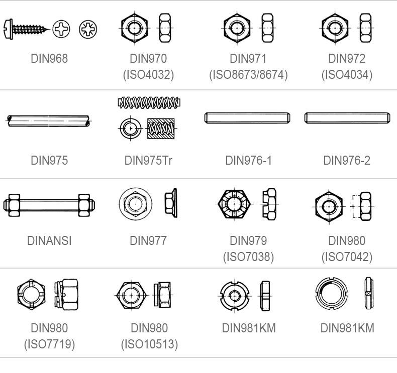 DIN976 Stud Bolts with Metric 8.8 Interference Thread Mfs