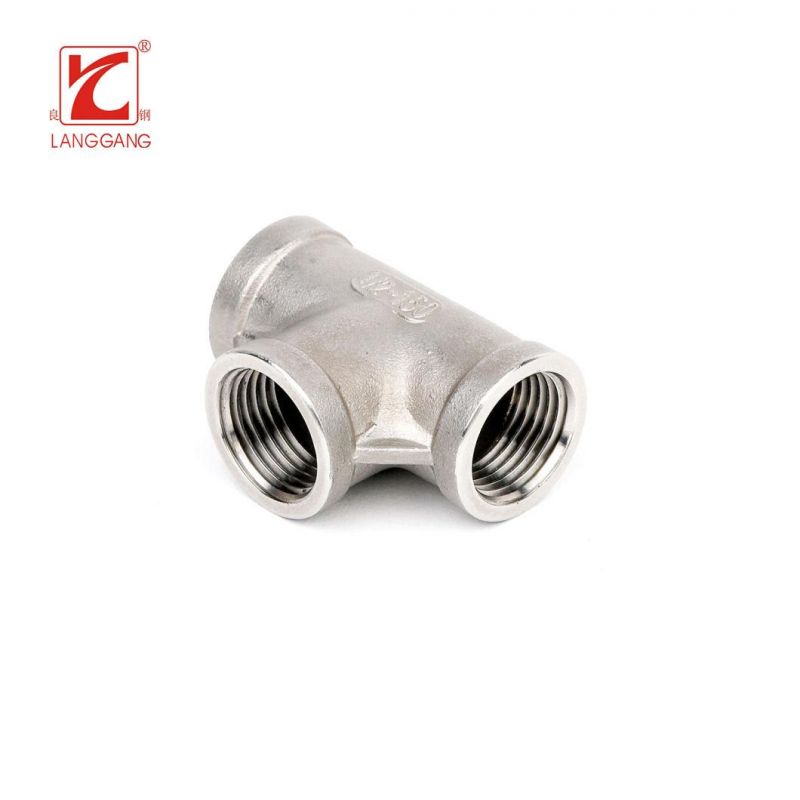 Stainless Steel Female Pipe Fitting Precision Casting Equal Tee Factory Hot Sales
