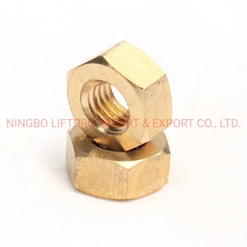 DIN934 Brass Hexagon Nut Copper Hex Nut M1.7 M2 M2.5 M3 M4 M5 M6 M8 M10 M12 M20 M10 X 1 Nuts