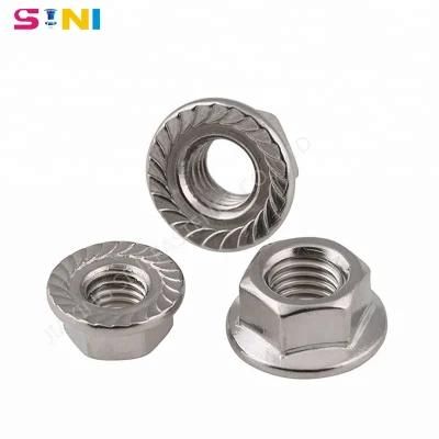 Carbon Steel Plain Black Stainless Steel Hex Flange Nut Carbon Steel M4 Customized DIN6923 Nuts