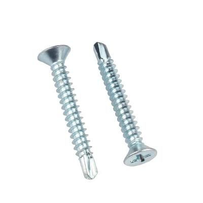 Blue and White Zinc Plated Countersunk Self Drilling Screws DIN571