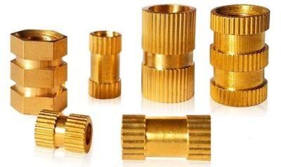 China Supplier Customized M3 M4 M6 M8 Knurled Metal Brass Threaded Inserts Nut for Plastic